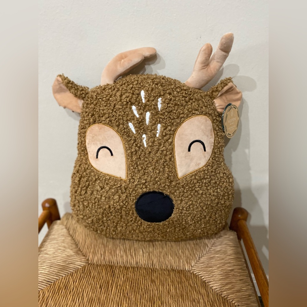 Aspen Decorative Deer plush pillow - Brand new!  plush and warm winter ready